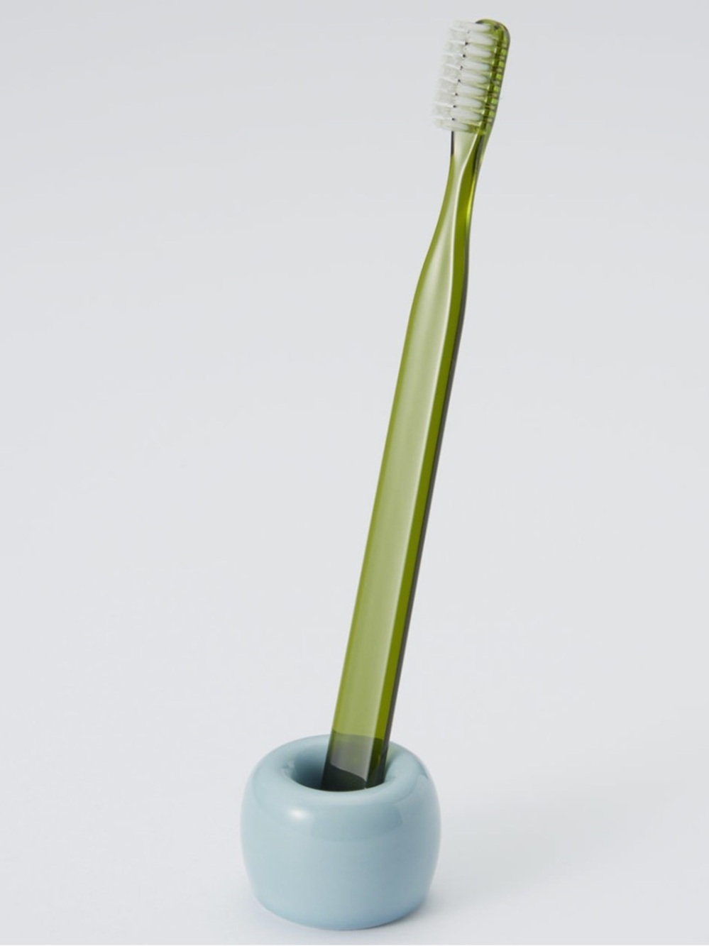 MUJI Home | Porcelain Toothbrush Holders Set of 2: White + Aqua | Made in Japan